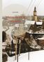 "Lisa Knitt, Wenn dr Oop erzählt", winterliche Dorfansicht mit Kirche, schneebedeckte Häuser und Bahnstrecke., Buch