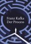 "Franz Kafka Der Process" und "Herausgegeben von Edmond Bronstein". Ein Labyrinth mit einer weißen Silhouette oben., Buch