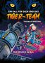 Buchtitel "Ein Fall für dich und das Tiger-Team" von Thomas Brezina. Illustration: Astronauten im Weltraum vor großem Tiger-Gesicht., Buch