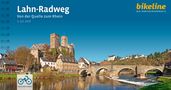 "Lahn-Radweg: Von der Quelle zum Rhein 1:50.000. Auch für E-Bikes. Alte Brücke, Fachwerkhäuser und Burgruine am Fluss."