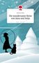 "Die wundersame Reise von Aina und Seija" von Kathrin Reitz. Silhouetten eines Mädchens und einer Katze vor Schnee., Buch