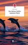 "Der kleine Delfin namens Fleck" von Lydia Bauer. Zwei Delfine springen bei Sonnenuntergang aus dem Wasser., Buch