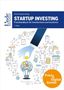 „STARTUP INVESTING“ mit Illustrationen: Hand lässt Münze in Glühbirne fallen, Symbole für Erfolg und Investitionen., Buch