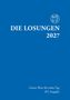 "Die Losungen 2027" und "Gottes Wort für jeden Tag, 297. Ausgabe". Oben rechts ist ein stilisiertes Logo mit einem Lamm und Kreuz.
