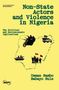 "Non-State Actors and Violence in Nigeria" steht groß im Zentrum. Darunter Bilder von bewaffneten Männern auf Motorrad, Boot und Fahrzeug., Buch