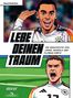„Lebe deinen Traum. Die Geschichte von Jamal Musiala und Florian Wirtz.“ Illustration: Zwei jubelnde Fußballspieler., Buch