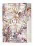 "4 Mädchen. Eine Krone. Die Chance ihres Lebens. Kiera Cass. Selection: Der Erwählte." Weiße Rüschen, Frau in Kleid., Buch