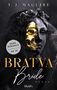 "T. J. MAGUIRE, DARK ROMANCE LESEEMPFEHLUNG AB 18, BRATVA Bride ROMAN. Schwarz-goldenes Gesicht mit Blumenkranz."