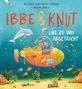 „IBBE & KNUT: LUKE ZU UND ABGETAUCHT“. Illustration von Tieren in einem gelben U-Boot unter Wasser mit Fischen., Buch