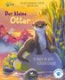 „Der kleine Otter“, „Zu Hause in den Flüssen Europas“. Ein Otter sitzt auf einem Felsen, umgeben von Blumen und Libellen., Buch