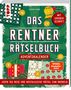 „Das Rentner Rätselbuch Adventskalender“, „Mit großer Schrift“, „Spiegel Bestseller-Autor“. Weihnachtsmotive im Hintergrund., Buch