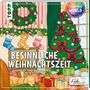 "Besinnliche Weihnachtszeit: Ausmalen und Entspannen". 

Illustration: Weihnachtsbaum, Socken, Kamin, schlafender Hund., Buch