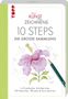 "Die Kunst des Zeichnens: 10 Steps. Die große Sammlung." Eine Hibiskusblüte, gezeichnete Schritte und ein Bleistift., Buch
