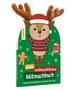 „Mein weihnachtliches Mitmachbuch“ zeigt ein rentierartiges Tier im Weihnachtsoutfit, daneben Schneeflocken und ein Vogel., Buch