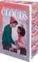 "Purple Clouds, Mistletoe Edition" von Mounia Jayawanth. Illustration: Ein Paar unterhält sich, winterlich gekleidet., Buch