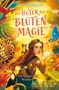 "Die Hüter der Blütenmagie. Die fliegenden Wälder." Ein Mädchen hält eine leuchtende Kugel, umgeben von Tieren und Pflanzen., Buch