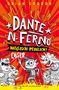 "DANTE N. FERNO", "HÖLLISCH PEINLICH!", "LOSER", "Tritt mich!". Illustrationen von Wesen, die lachen und ein Hauptcharakter.