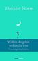 "Theodor Storm. Wohin du gehst, wohin du irrst. Notwendige feine Gedichte. Eine Silhouette klettert an einem Halbmond.", Buch