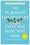 "111 Places in Los Angeles That You Must Not Miss" in Weiß auf hellblauem Hintergrund. Palmen vor Berg., Buch