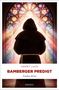 Titel: "Bamberger Predigt" von Harry Luck. Ein Mönch steht vor buntem Licht durch eine Kirchenfenster-Rosette., Buch