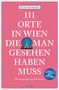 Text: "Peter Eickhoff, 111 Orte in Wien die man gesehen haben muss, Mit Fotografien von Karl Haimel." Ferris Wheel-Illustration., Buch