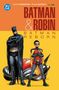"BATMAN & ROBIN: BATMAN REBORN". Batman und Robin stehen vor einem futuristischen roten Fahrzeug., Buch