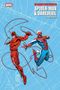 "SPIDER-MAN & DAREDEVIL" von Jenkins und Winslade. Zwei Superhelden in dynamischen Posen vor blauem Netz-Hintergrund., Buch