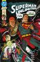 Text: „Superman Unlimited“, „Zieh Leine, du Lappen!“, „Das ist ein Job für Guy Gardner“. Comic-Stil, zwei Superhelden im All., Buch