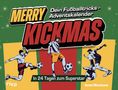 MARVIN ROCH, Merry Kickmas, Dein Fußballtricks-Adventskalender. Blaues Cover mit riva-Logo und Hinweis „Vorläufiges Cover“.