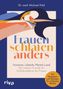 "Frauen schlafen anders" - Illustriertes Buchcover mit schlafender Frau, bunte Farben und harmonische Formen., Buch