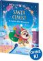 "SANTA CLAUSI: Ein Faultier rettet Weihnachten." Ein lächelndes Faultier in Weihnachtskleidung trägt Geschenke., Buch