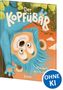 „Der Kopfüber Bär. Trödeln doch! Ohne KI“. Ein Cartoon-Bär mit blauem Fell hängt fröhlich kopfüber in einem Baum., Buch