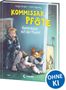 „Kommissar Pfote: Bankräuber auf der Flucht“ in großen Buchstaben. Ein Polizist und ein Hund in einer Illustration., Buch