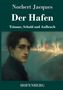 „Norbert Jacques: Der Hafen. Träume, Schuld und Aufbruch. HOFENBERG.“ Eine düstere Illustration mit einem nachdenklichen Mann., Buch