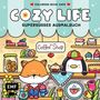„COZY LIFE“, „SUPERSÜSSES AUSMALBUCH“, „Coffee Shop“. Illustration: Fuchs und Pinguin in niedlichem Café.
