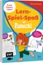 Buchtitel: „Lern-Spiel-Spaß mit Pumuckl“. Vorschule, 5+ Jahre. Farbiges Cover mit Pumuckl-Figur und Rätselseiten., Buch