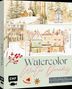 "Watercolor Winter Dreams", "20 Motive Step by Step mit cozy DIY-Anleitungen", Aquarellbilder von Winterlandschaften, Häuser., Buch