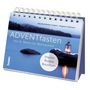 Titel: "ADVENTfasten - Von St. Martin bis Weihnachten". Laterne leuchtet auf einem Felsen am Wasser., Buch
