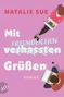„NATALIE SUE Mit freundlichen durchgestrichen“ ein Buchcover, zeigt zwei Personen mit Laptops von oben.
