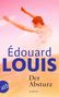 Édouard Louis, Der Absturz, Roman. Verschwommene Person im Wasser, Hintergrund in Rosa und Orange., Buch