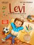 „Levi: So fühlt sich die Welt für mich an“, zeigt ein Kind auf dem Boden mit Spielzeug und Stiften., Buch