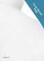 "Cover Reveal folgt" steht auf einem umgebogenen blauen Dreieck in einer minimalistischen Darstellung., Buch