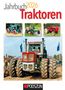 "Jahrbuch 2026 Traktoren" in großer Schrift. Drei kleine Bilder von Traktoren oben, ein großer Traktor im Vordergrund.