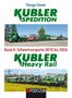 Titel: "KÜBLER SPEDITION", Untertitel: "Schwertransporte 2018 bis 2026". Zwei Bilder mit Schwerlasttransportfahrzeugen., Buch