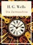 H. G. Wells, Die Zeitmaschine. Illustration von Zahnrädern und einer Uhr mit römischen Zahlen., Buch