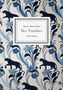 "Rainer Maria Rilke: Der Panther, LIWI VERLAG." Panther-Silhouetten und blaue Blumen als Muster.