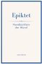 Epiktet, Handbüchlein der Moral. Unten steht "LIWI VERLAG". Blau umrandetes schlichtes Design., Buch