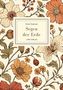 Text: "Knut Hamsun Segen der Erde LIWI VERLAG." Blumenillustration mit großen, farbenfrohen Blüten und Blättern., Buch