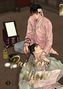 "Painter of the Night" von Byeonduck. Zwei Personen in traditioneller Kleidung, einer malt den anderen auf Papier., Buch