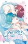 „Verliebt in mehr als dein Gesicht #15“ von Karin Anzai. Zwei Personen in inniger Umarmung, hellblaue und pinke Töne., Buch